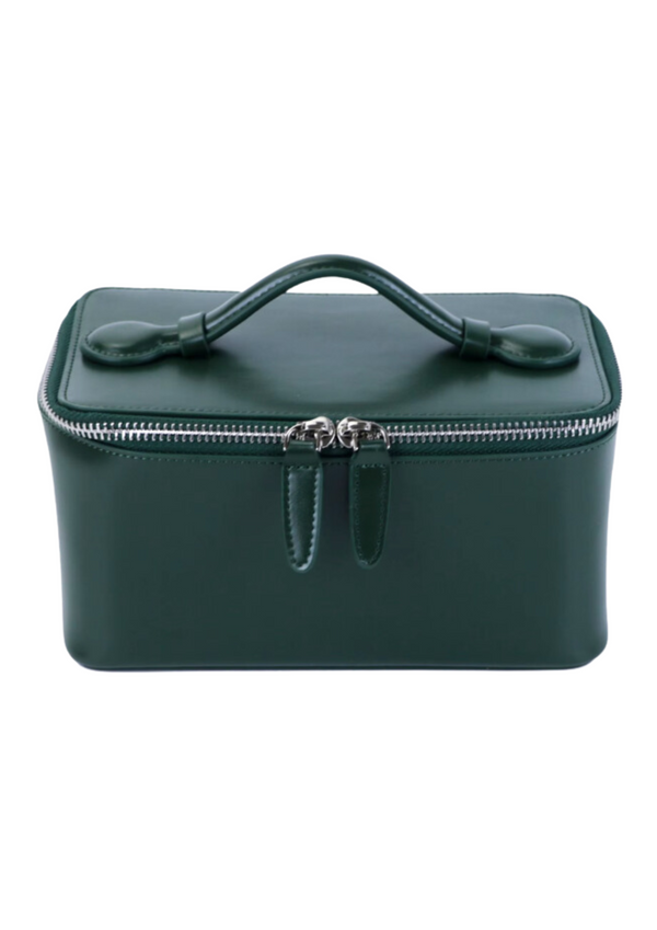 LEATHER COSMETIC BAG DARKGREEN