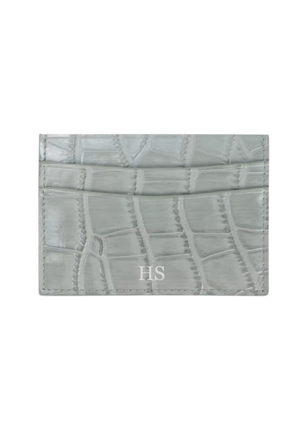 LEATHER CARDHOLDER GREY