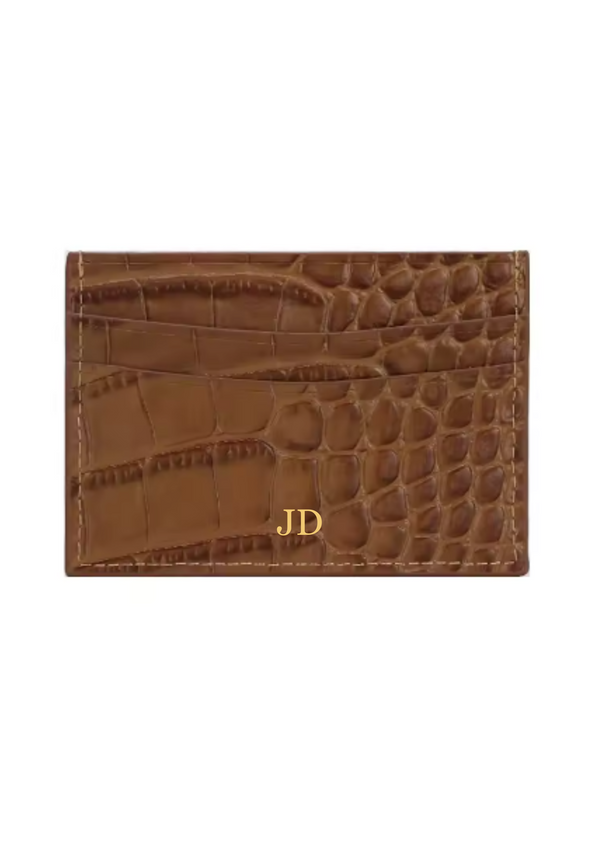 LEATHER CARDHOLDER BROWN