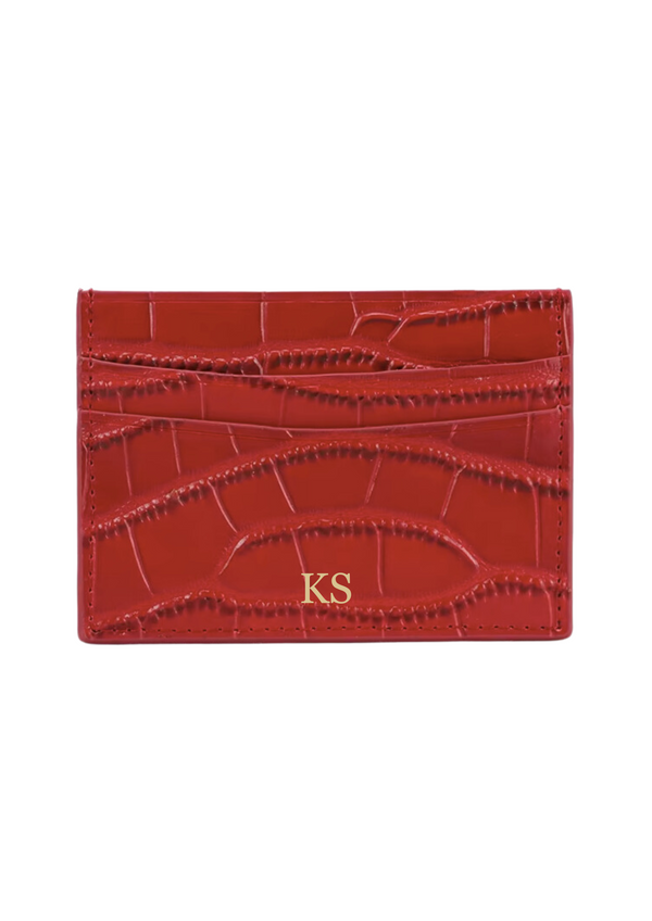 LEATHER CARDHOLDER RED