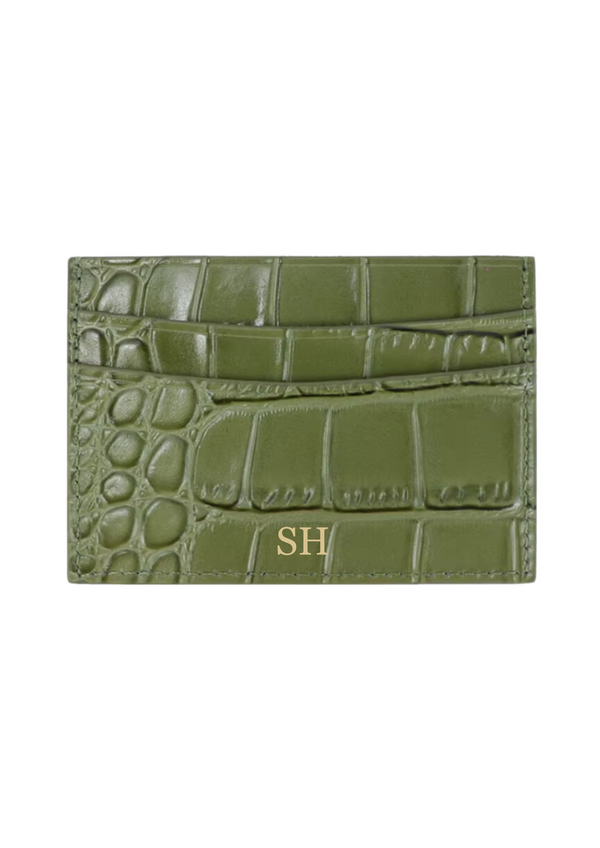 LEATHER CARDHOLDER OLIVE