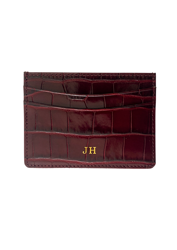 LEATHER CARDHOLDER BURGUNDY